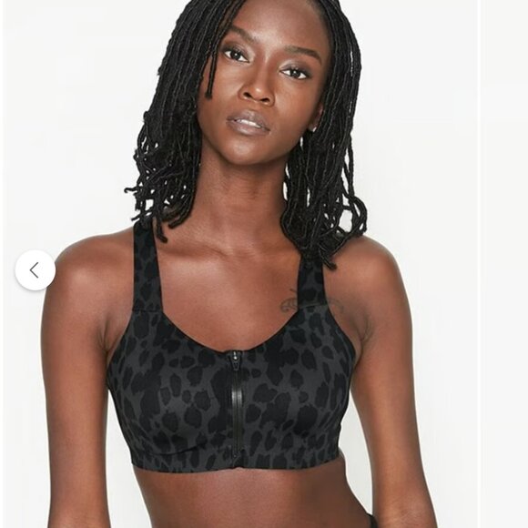 Victoria's Secret Other - NWT Victoria's Secret Animal Print Black Knockout Front Close Sport Bra Sz 32B